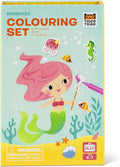 Tiger Tribe Coloring Set - Mermaids, Activity Set for Kids, incl. Stickers & Markers Portable Storage Box, Perfect for Travel, Great Gift