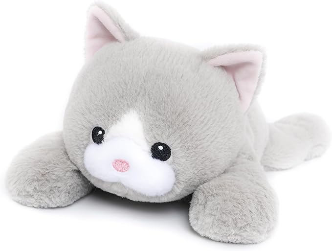 WEIGEDU Weighted Cat Stuffed Animal Plush Toy with Embroidered Eyes and Removable Weight Pack - 20 Inches, 2.3 lbs for Kids and Adults