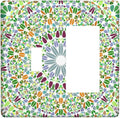 Mandala Flower Abstract Round Mosaic Floral Outlet Covers 1 Toggle 1 Rocker Combination Decorative Wall Plate Electrical Switch Plates Light Switch Cover Plate for Bedroom Living Room Decor
