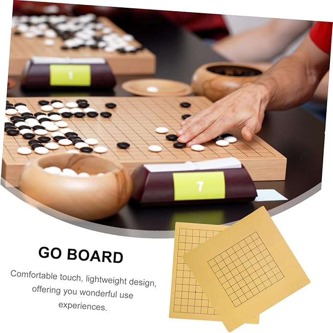 DECHOUS 2pcs Wooden Go Chess Board with Dual-Sided Design Portable and Easy to Store for Boy Girl and Adults Enhances Patience and Thinking Skills