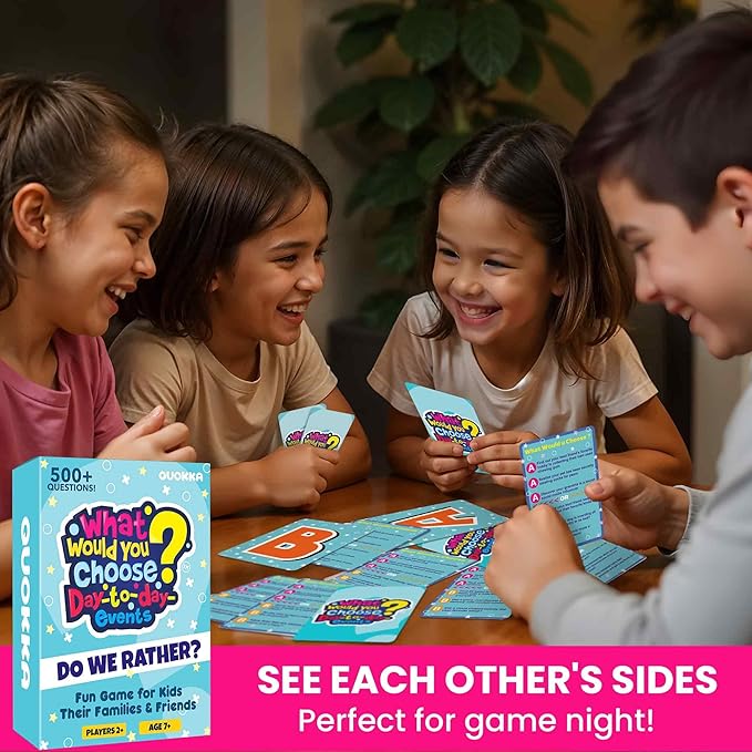 QUOKKA Fun Card Game for Teens, Kids & Adults – Fun Party & Family Board Game | What Would You Chose Challenges | 500+ Hilarious Icebreaker Questions for Friends, Family Nights, Travel & Sleepovers
