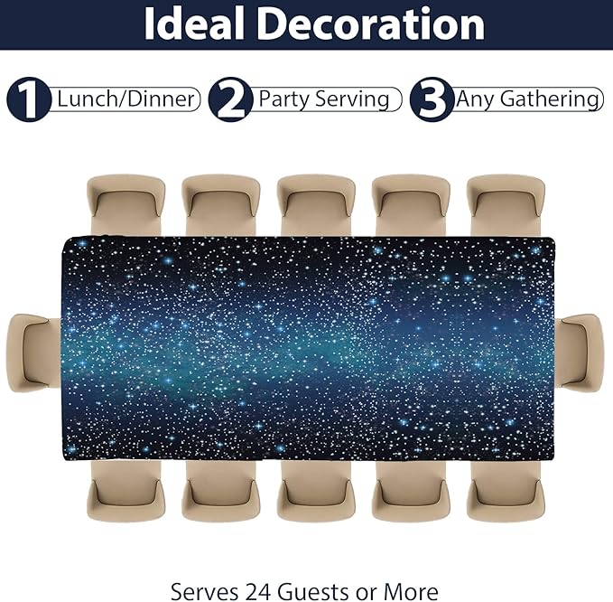 Galaxy Party Supplies Serves 24 Starry Night Party Paper Plates Napkins Space Theme Tablecloth Set Tableware Kit for Kids Birthday Party Baby Shower Dec