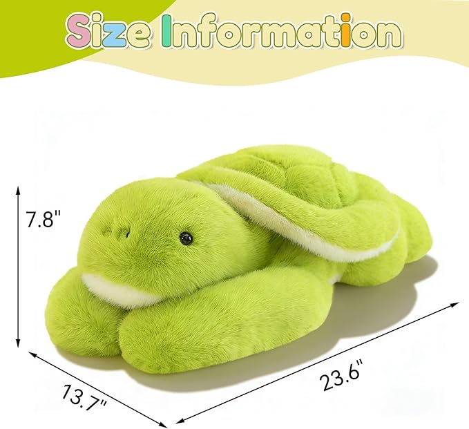 QUIRAI Weighted Stuffed Animals Turtle Plush, 24" | 3.3 lb Turtle Stuffed Animal, Pillowfort Weighted Plush Animals & Cute Plushies Gifts for Kids Adults