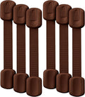 Bates- Child Safety Strap Locks, 6 Pack, Brown, Baby Cabinet Locks