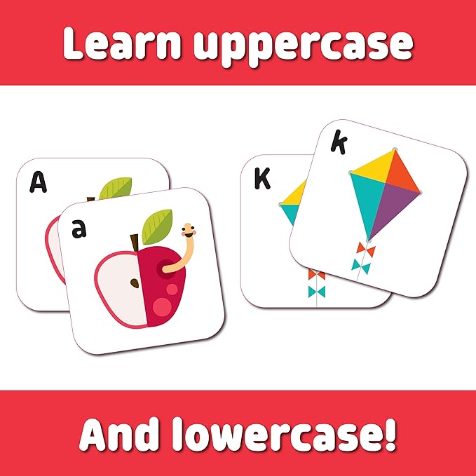 Chuckle & Roar Alphabet Matching Memory Game for Kids Ages 3+ – Preschool Letter Matching Board Game for Toddlers, Uppercase & Lowercase ABC Learning Game