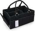 XUANGUO Baby Diaper Caddy Organizer for Girl Boy Large Nursery Storage Bin Basket Portable Holder Tote Bag for Changing Table and Car Baby Shower Gifts Newborn Essentials Must Haves Items black