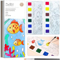 JUNQIU Watercolor Coloring Books for Kids Ages 4-8, Pocket Watercolor Painting Book for Toddlers, Easter Basket Stuffers For Girls Boys, Stocking Stuffers For Kids