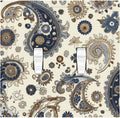 Decorative Switch Plates Doodle Style Floral Abstract Teardrop 2 Gang Double Toggle Outlet Light Switch Cover Wall Plate Electrical Faceplate For Bed Room Living Room Decor