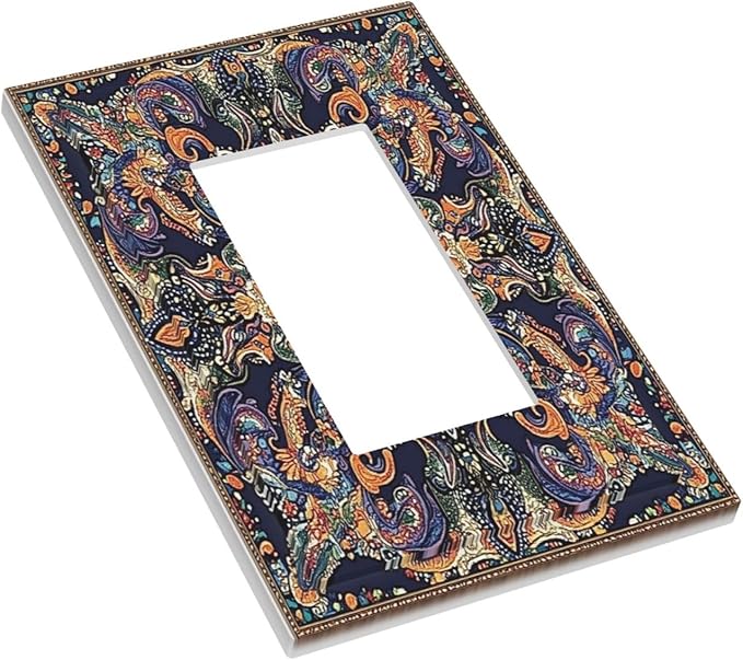 Decorative Outlet Covers Mandala Petals Retro Flowers 1 Gang Single Rocker Light Switch Cover Plate Wall Plates Gfci Faceplate For Bed Room Home Decor