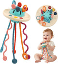 Baby Toy for 12M+, Montessori Sensory Toy Play Set for Toddlers, UFO Pull String Toy in Stollers Educational Toy for Development Fine Motor Skills Gift for Boys& Girls