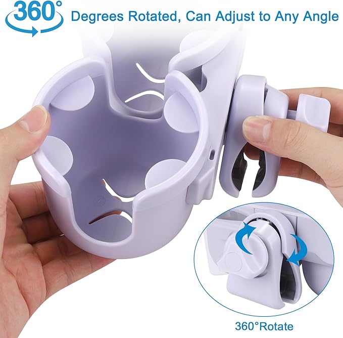 Accmor Stroller Cup Holder with Phone Holder, Bike Cup Holder, Universal Cup Holder for Uppababy Nuna Doona Strollers, 2-in-1 Cup Phone Holder for Stroller Bike Accessory