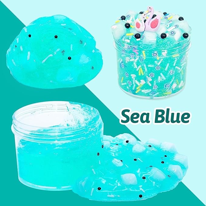 UIVIEHIR Jelly Cube Clear Slime Kit 8 Pack for Kids, Crunchy Slime, Stress Relief Toy, Party Favors for Girl Boys 6 7 8 9 10 11 12