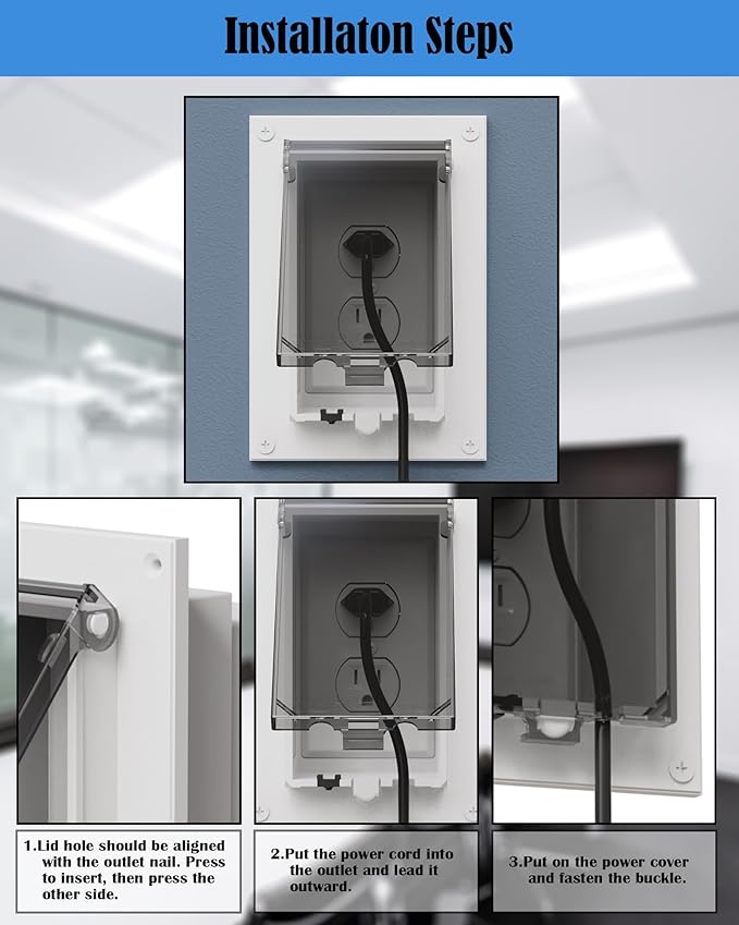 Type 3r Enclosure Cover, DBVC-1 Outdoor Outlet Cover for Wet Locations (Vertical), Electrical Box Replacement Cover for DBVR1C/DBVS1C/60VC in Box Electrical Outlet Box - Clear(3-Pack)
