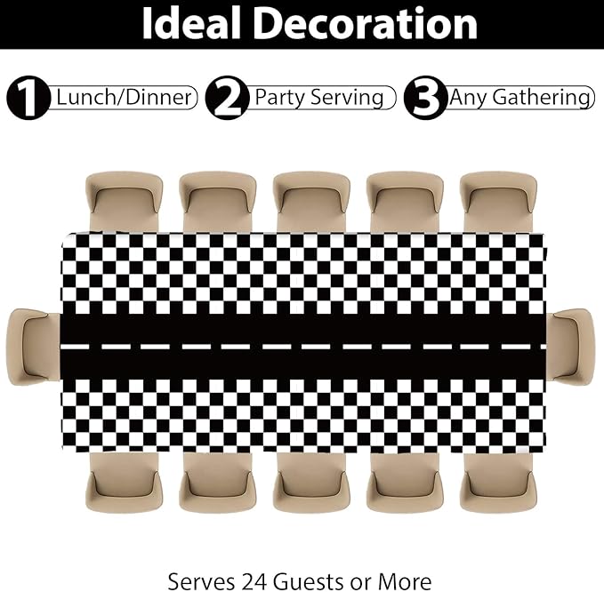 Two Fast Birthday Party Supplies Serves 24 Race Car 2nd Party Paper Plates Napkins Set Racing Car Tablecloth Tableware Kit for Two Years Old Party Baby Shower Decorations Favors for Boys, Serve 24