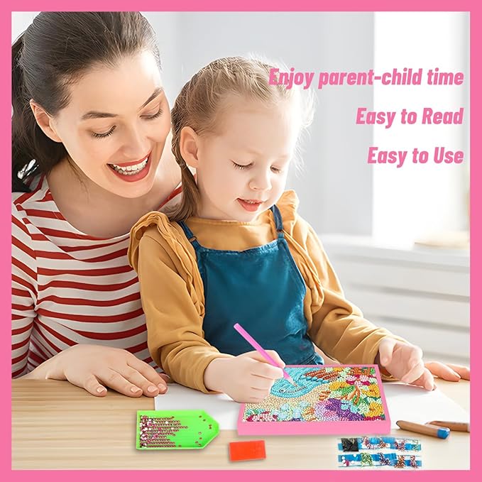 ZUYUSUT Diamond Art Painting Kits Gems Art Girls with Wooden Frame Crafts Supplies Mosaic Paint Gem by Number Kits Home Office Wall Decoration