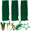 Green Pipe Cleaners,200pcs Chenille Stems,Craft Pipe Cleaners,Green Chenille Stems,Set of Bulk Craft Supplies for DIY Flowers,Arts,Crafts,Decorations,Toys for Ages 5-7