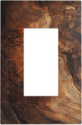 Natural Wood Grain Texture Old Tree Trunk Print Decorative Outlet Covers 1 Gang Single Rocker Light Switch Cover Plate Wall Plates GFCI Faceplate for Farmhouse Home Decor