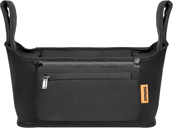 Stroller Organizer, Non Slip Straps Stroller With Insulated Cup Holder Fits for UPPABABY, Detachable Bag for Phone, Stroller Organizer Bag Compatible with Various Brands of Stroller