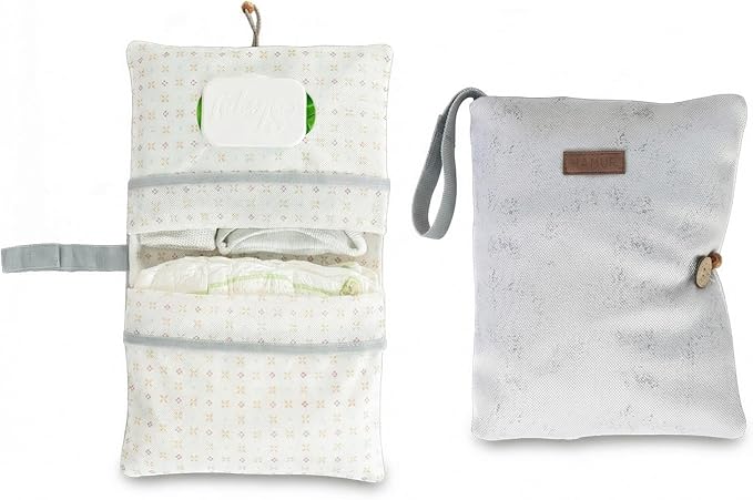 HAMUR Baby Diaper Bag Organizer – Travel-Friendly, Compact & Foldable | Stroller Pouch for Newborn Essentials – Must-Have for Boys & Girls (Solid Grey)