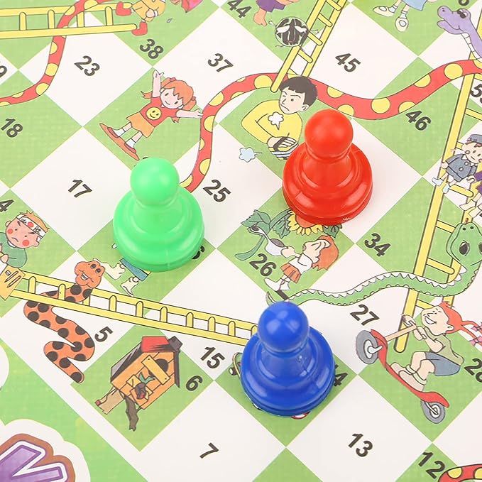 Snakes and Ladders Board Game, Portable Flying Chess Toy Set Educational Board Game for Kids and Adults