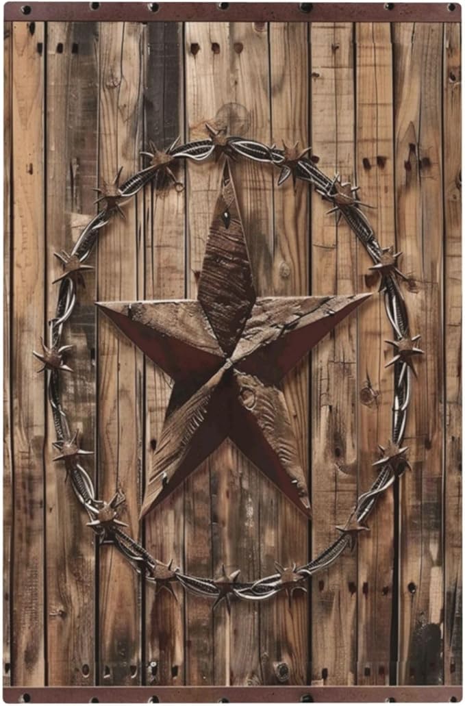 Light Switch Cover Rustic Star Western Cowboy Wood Wall Plate Cover 1 Gang Blank No Device Decorative Outlet Covers Electrical Switchplate for Farmhouse Home Decor