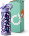 Choco Mocha Kids Water Bottle For School, Kids Insulated Unicorn Water Bottle Stainless Steel, Girls Water Bottle 18Oz, Purple
