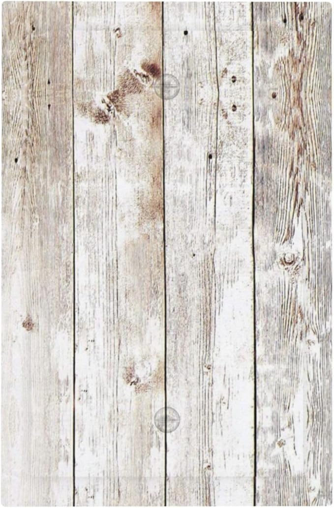 Vintage Light Wood Retro Rustic White Gray Oak Print Light Switch Cover Plate 1 Gang No Device Blank Electrical Wall Plates Faceplate Decorative Switch Plate Covers for Farmhouse Home Decor