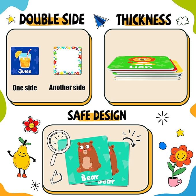 zheyistep 100 PCS First Words Matching Game for Kids Toddlers Memory Game, Toddler Match Game Concentration Card Game for Boys Girls Preschool Learning Activities