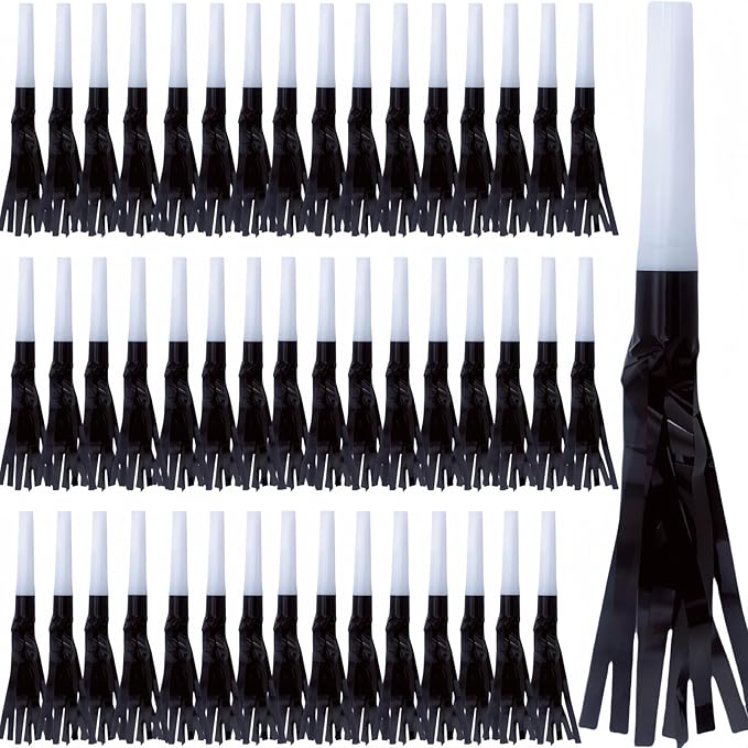 48 Pcs Party Blowers, New Years Eve Noise Makers, Black Noise Makers, for Baby Shower, Kids Birthday, New Year Party