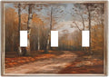 Decorative Art Light Switch Covers Maple Path 3 Gang Triple Toggle Wall Plate Decorative Switch plate Electrical Faceplate for Home Decor