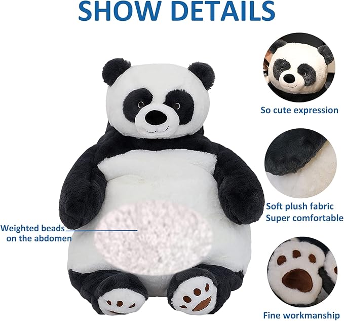 Panda Weighted Stuffed Animals, 17" 3.5 lbs Weighted Panda Plush Large Weighted Plush Animal Toy Pillow Gifts for Boys and Girls