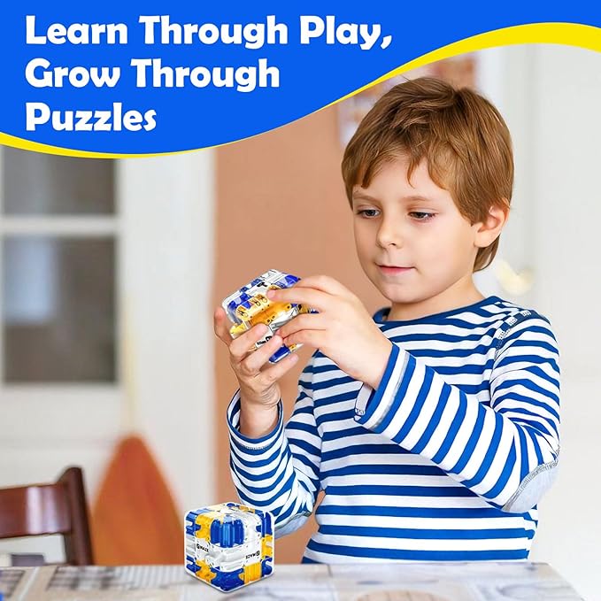 3D Maze Cube Puzzle – Brain Teaser Game for Kids & Adults, Educational Sensory Fidget Toy for Teens, Birthday Gift