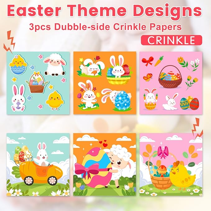Easter Baby Toys - Easter Basket Stuffers for Babies 6-12 Months - Baby Tissue Box Toy Montessori Soft Stuffed Bunny High Contrast Crinkle Infant Sensory Toys 6 7 8 9 Months Easter Boy Girl Gifts