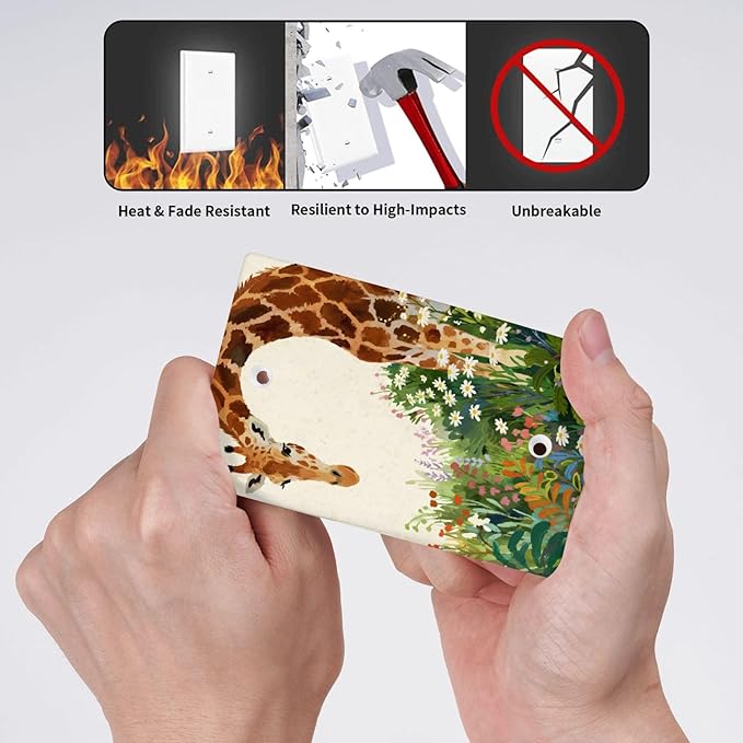 Giraffe No Device Blank Wall Plate Decorative 1 Gang Light Switch Covers Electrical Switchplate Home Decorate Faceplat for Bathroom Bedroom Kitchen Room 4.5 x 2.76 Inch