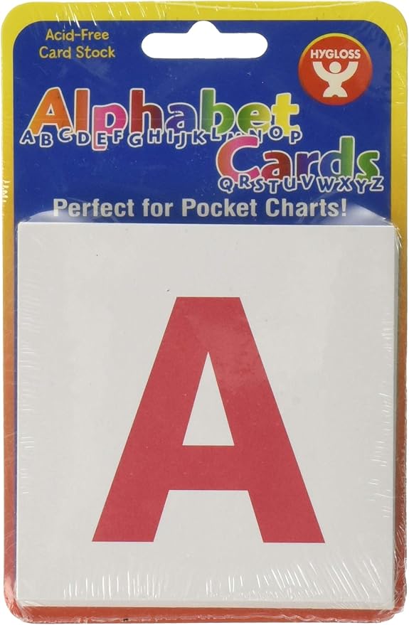 Hygloss 30-Pk Alphabet Flashcards – Uppercase Letters 3" x 3" White Cards – Literacy Learning Card Kit