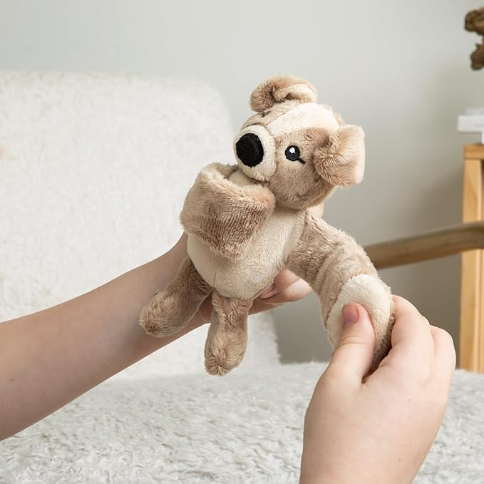 HUGIMALS Hug Babies Charlie the Puppy Cute Mini Plush Stuffed Animal Bracelet for Kids | Soft & Cuddly Portable Comfort Adorable On-The-Go Companion for Travel School & Adventures Ages 2+