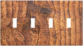 Brown Wood Grain Rustic Natural Burl Print Light Switch Covers Quad Toggle Electrical Faceplate 4 Gang Wall Plate Decorative Switch Plates Cover for Farmhouse Home Decor