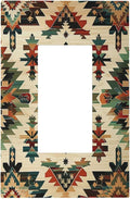 Decorative Outlet Covers Southwest Rustic American Indian Aztec Boho 1 Gang Single Rocker Light Switch Cover Plate Wall Plates GFCI Faceplate for Bed Room living Room Decor