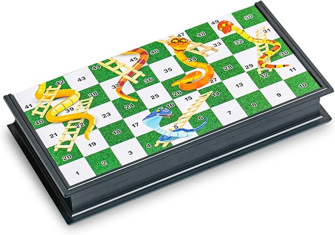 Magnetic Snakes and Ladders Board Game Set - 9.6 Inches