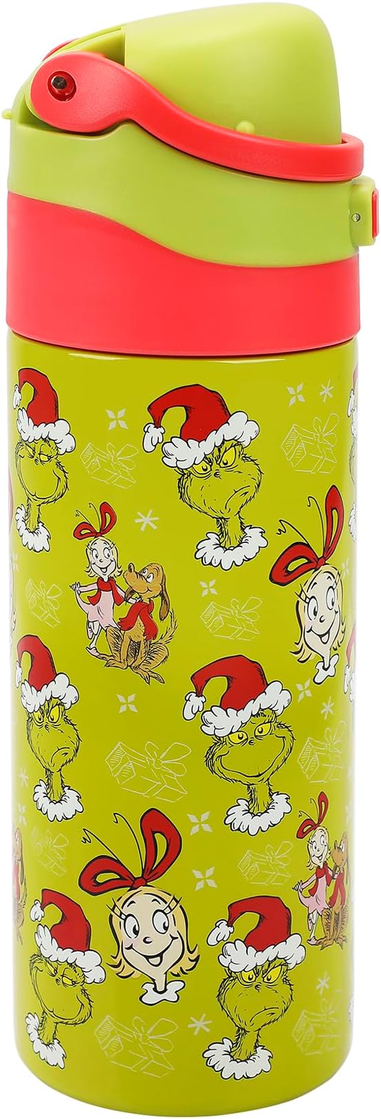 The Grinch & Cindy-Lou Who All-Over Print Green 24 Oz Stainless Steel Water Bottle