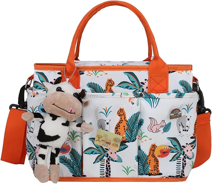 Universal Stroller Organizer with Double Bottle Holder, Fits For All Baby Strollers,6 Colors, Big Capacity (Giraffe)