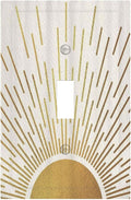 Decorative Switch Plate Covers Midcentury Golden Sun Minimalism Sunrise 1 Gang Wall Plate Single Toggle Light Switch Cover Plate Jumbo Electrical Switchplate Receptacle Faceplate