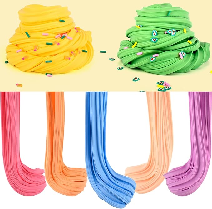 WUHUANIU 20 Packs Multicolor Butter Slime Kit, Super Stretchy & Non-Sticky, Slime Party Favors for Kids & Adults, Goodie Bag Stuffers