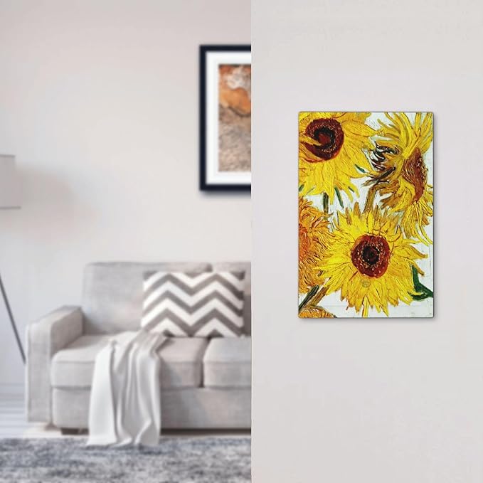 Rustic Sunflower Oil Painting Vintage Flowers Light Switch Cover Plate 1 Gang No Device Blank Electrical Wall Plates Faceplate Decorative Switch Plate for Bed Room Living Room Decor