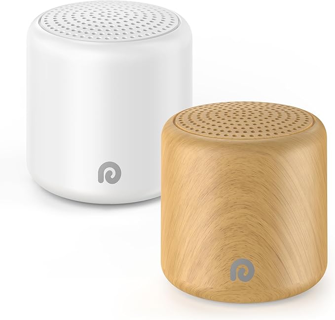 Dreamegg Travel White Noise Machine - Portable Sound Machine for Baby Adults, Travel Sound Machine for Sleep, 16 Nature Sound, Timer, White Noise Machine for Sleeping Gift, 2 Pack, White&Wood