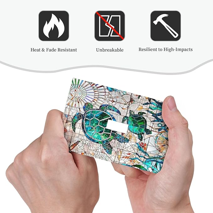 Nautical Teal Green/Blue Sea Turtles Beach Decorative Light Switch Cover 1-Gang Single Toggle Wall Plate Summer Ocean Marine Starfish Animals Electrical Device Outlet Switch Faceplate Cover Jumbo Size