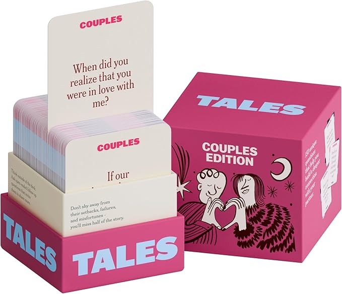 TALES 150 Conversation Starter Cards, Couples Edition, Prompts for Deeper Connection, Games for Adults, Date Night Ideas, Anniversaries, and Quality Time Together