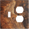 Natural Wood Grain Texture Old Tree Trunk Print Wallplates 1 Toggle 1 Duplex Switch Plate Electrical GFCI Faceplate Decorative Light Switch Covers for Farmhouse Home Decor
