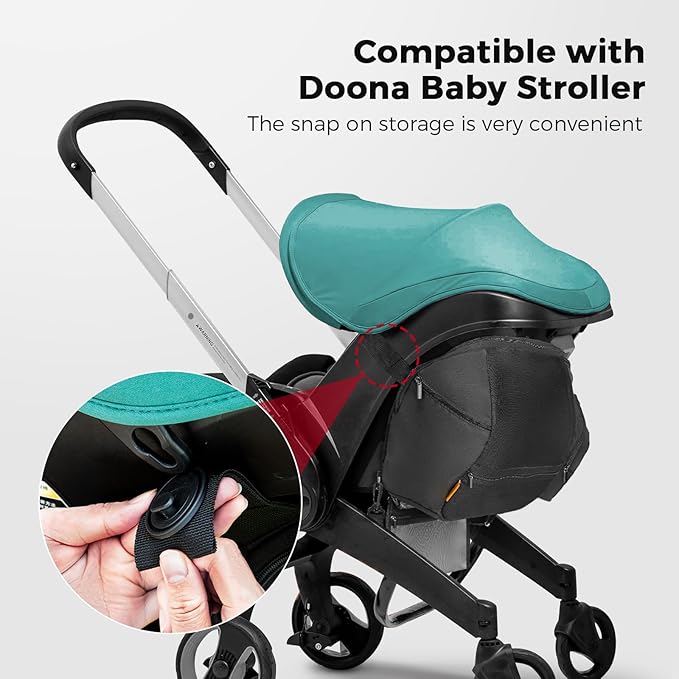 Storage Bag Compatible with Doona Car Seat Stroller, Stroller Accessories, Large Capacity, Diaper Bag Accessories, Wearable/Handle Backpack, Stroller Organizer Bag Carry-All Parent Organizer (Black)