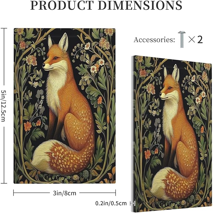 Fox Morris Plants Flowers Vine Colorful Floral Light Switch Cover Plate 1 Gang No Device Blank Electrical Wall Plates Faceplate Decorative Switch Plate For Bed Room Living Room Decor